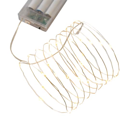 80ct. Warm White LED String Lights with Silver Wire by Ashland®